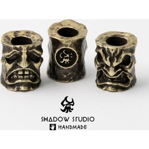 EDC Tibetan Silver Brass Knife Beads A Pendant Paracord Outdoor DIY Decorations Tibetan Silver Brass Camping Gear EDC Tools