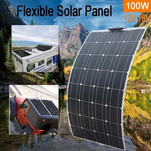 Flexible Solar Panel 100W 18V RV travel camping home photovoltaic panels Battery Charge 12V Solar Panels 100W Home System