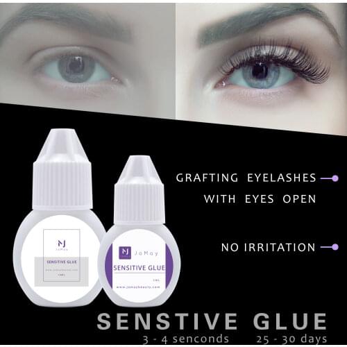 Individual Eyelash Glue Extension 3-4 Second Black Lashes Adhesive for False Eyelashes Extensions Sensitive Long Lasting