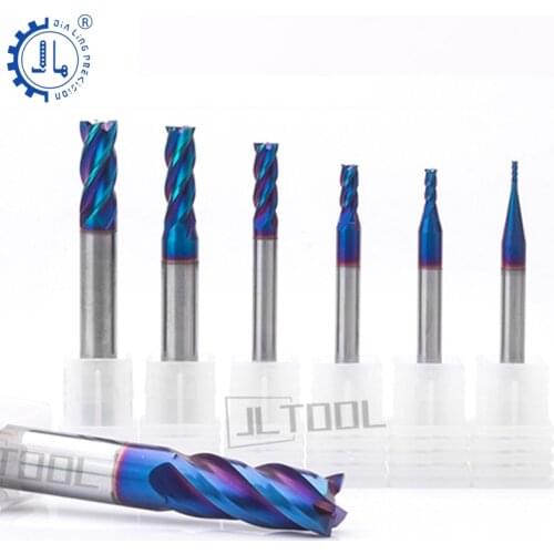 JIALING 1 pc four flute end mill end mill hrc65 6mm/10mm corner rounding end mill carbide tungsten