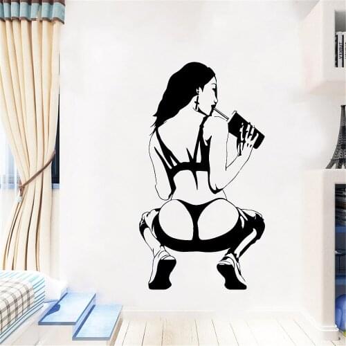 Creative Sexy woman For Bedroom Rooms Home Decor Living Room Removable Decor Wall Decals Vinyl Wallpaper ov389