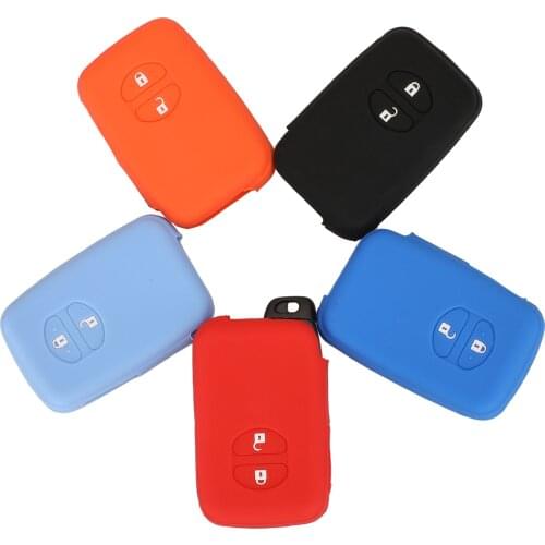 Kutery Silicone Rubber Car Key Cover Case For Toyota RAV4 Camry Crown Cruiser Prius Prado Remote Key Protecor 2Buttons