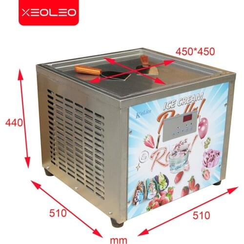 XEOLEO Ice Fry machine Roll Ice cream machine Roll Ice machine Intelligent temperature control 45cm Square pan fried ice maker