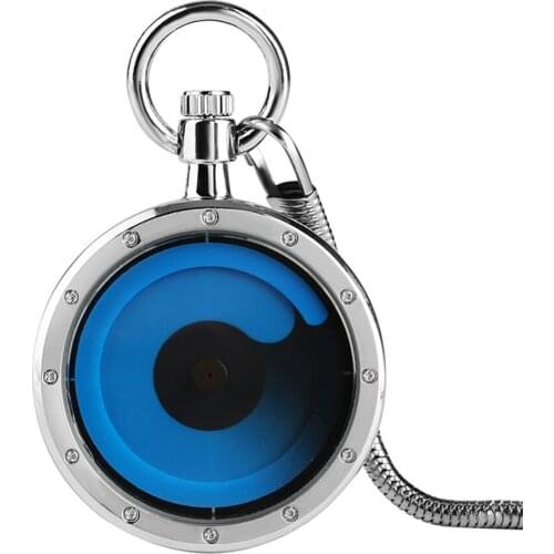 Fashion Future Graphic Sense Swirl Maelstrom Face Quartz Pocket Watch Silver Case Unisex Creative Watches 2018 New Women Clock