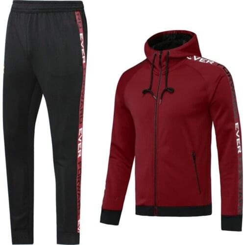 Mens Sportswear 2020 Mens Suit Sweatshirt + Sweatpants Track Suit Zipper Hooded Sportswear Jogging Mens Clothing