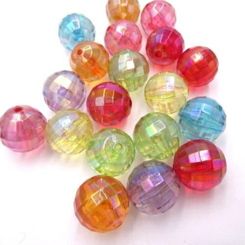 New Item Mix Lot 20MM AB Clear Earth Faceted Beads DIY Accessories Chunky Beads For Women Bubblegum Girl Jewelry Necklace Making