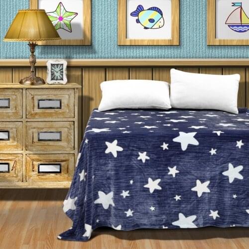Soft Thick Double-layer Flannel Blanket Throw Air-conditioning Blanket Sofa Bed Childs Small Blanket