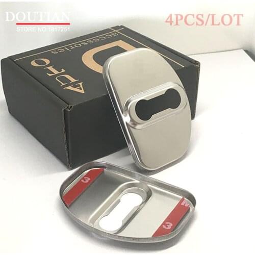 NEW 3D Stainless Steel Door Lock Buckle Protection Protective Cover trim For Dacia Sandero MK2 Stepway car Accessories