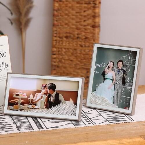 Personalized crystal photo frame setting 10 inch 12 inch children Korean pearl wedding photo studio