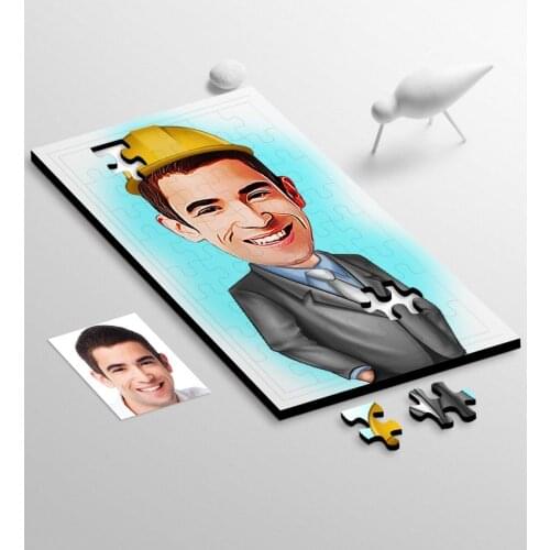 Personalized Mr Engineer Cartoon 48 Wooden Puzzle with-1 Reliable Gift Special Design Good Quality Surprise Play Dear