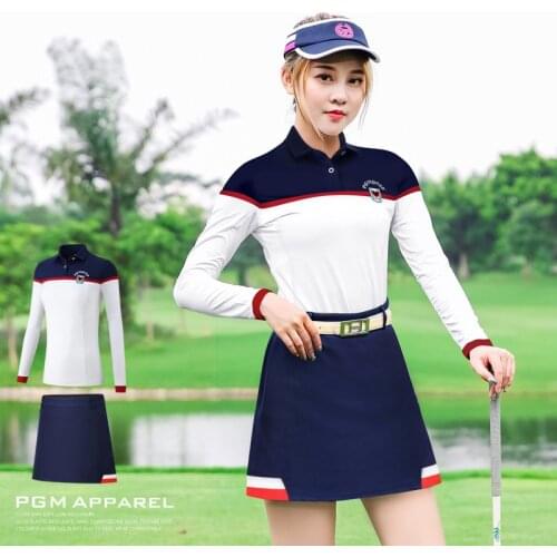 PGM Golf Clothes Female Short Divided Summer Woman Pleated Tennis Mini Skirt T-shirt Lining XS S M L XL