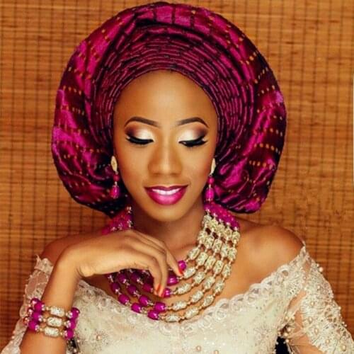 Luxury Bridal Jewelry Sets For Women Necklaces Sets Bijoux Fuchsia Dubai Necklace Set of Beads Free Shipping 2018