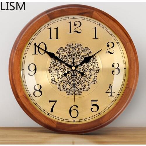 Luxury Retro Wall Clock Metal Silent Wood Living Room Office Kitchen Large Creative Shabby Chic Wall Watches Reloj De Pared 2020
