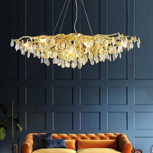 Modern Luxury Crystal Chandelier Living Room Bedroom Branch Lighting Warm Romantic Room Home Decor Hall Large Crystal Chandelier
