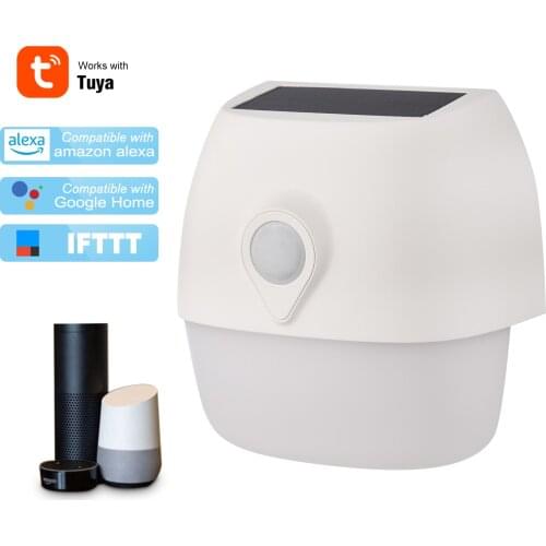 Smart Wall Lamp for Bedroom Solar Lamp Works with Google Home Assistant & Alexa Tunable White & RGB Tuya WiFi APP Phone Control