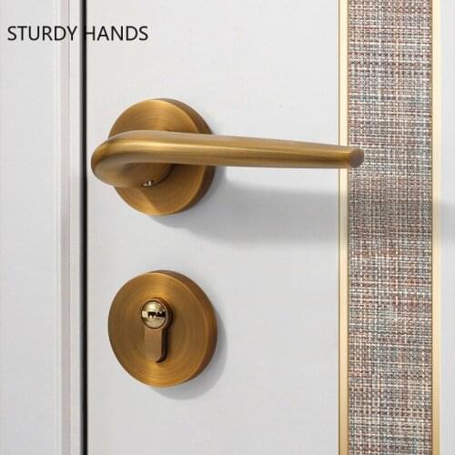 Indoor Zinc Alloy Door Handle Lock Home Universal Security Door Lock Bedroom Mute Split Lock Furniture Hardware Accessories