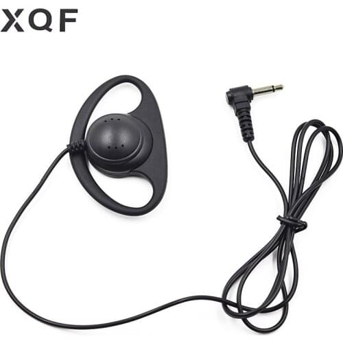 XQF D-Type 3.5mm Listen Only Earpiece Headset for Two Way Radio Walkie Talkie Speaker Microphone Single Wire