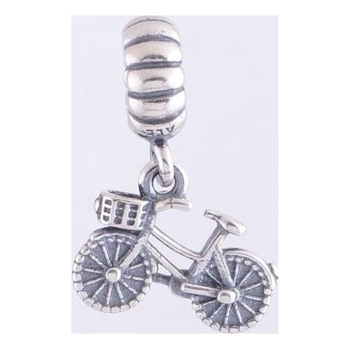 Vintage Bicycle Sports Sign Silver Pendant Charms for Women Bracelets & Bangles 925 Sterling Silver Charms for Jewelry Making