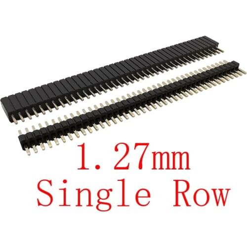 2/5/10 Pair 1.27mm Pitch Single Row Pin Header 1x40Pin Male Female dislocation PinHeader Straight Pin PCB Board Socket Connector