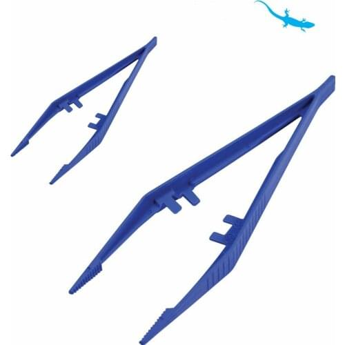2 Reptile Feeding Tongs Forceps| Food Feeding Tweezers Blue Plastic Snake Lizard