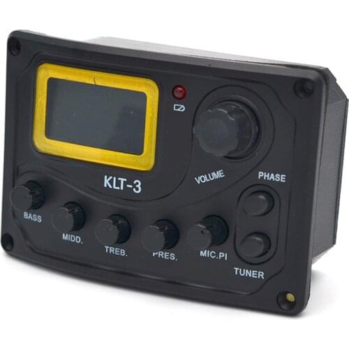 4 Band EQ Equalizer KLT-3 Acoustic Guitar Bass EQ Preamp with Micphone and Tuner Guitar pickup