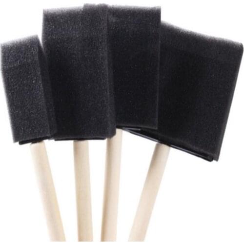 4pcs Sponge Foam Paint Brush Toys Wooden Handle Seal Sponge Brushes Kids Children Drawing Painting Graffiti Tools Gift School
