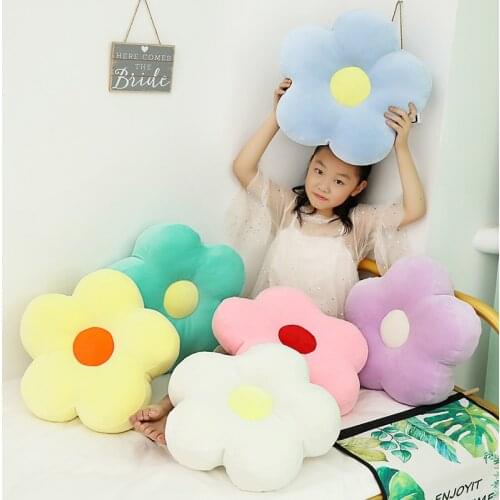 40cm Lovely Fresh Colorful Flower Plush Pillow Toy Soft Cartoon Plant Stuffed Doll Chair Cushion Sofa Kids Lovers Birthday Gifts