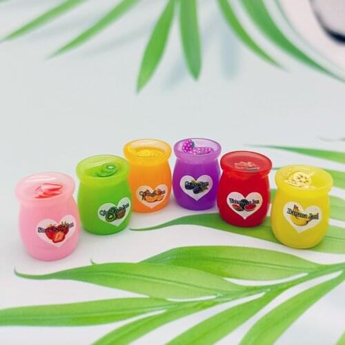 6pcs 1/6 Scale Miniature Doll House Mini Fruit Jam Bottle Play Food for blyth barbies Doll Furniture Decration Accessories