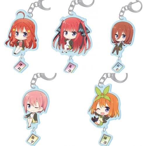 Anime The Quintessential Quintuplets Nakano Miku Yotsuba Itsuki Bags Pendant Acrylic Keychain Keyring Cosplay Accessories Gift