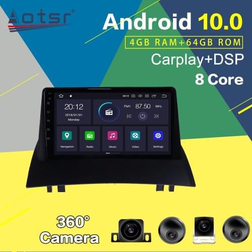 For Renault Megane 2 Multimedia Android Radio Cassette Recorder 2002-2009 Car GPS Navigation PX6 Auto Stereo Audio Head Unit DSP
