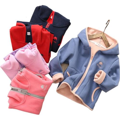 Children Polar Fleece Hoodies Coat 2020 Spring/Autumn Kids Soft Outerwear Coat For Boys Girls 3-12 Years TX284