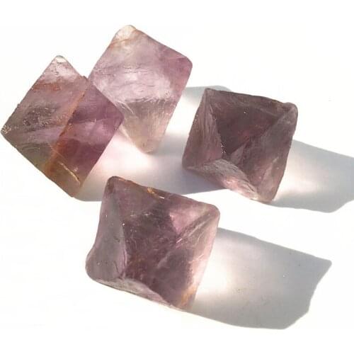 100G Natural Lavender Color Gemstones Purple Fluorite Crystal Polyhedron Stone For Decoration