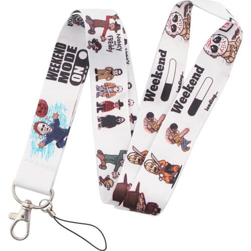 ER150 Horror Movie Killers Lanyards Id Badge Holder Keychain ID Card Pass Gym Mobile Badge Holder Lanyard Key Holder