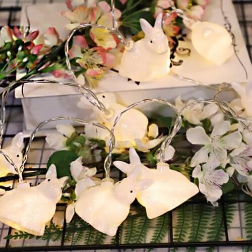 10Led Easter Eggs Rabbit String Light Battery Powered Warm White Fairy Lamp Indoor Outdoor Party Light Easter Parties Decor 1.5M