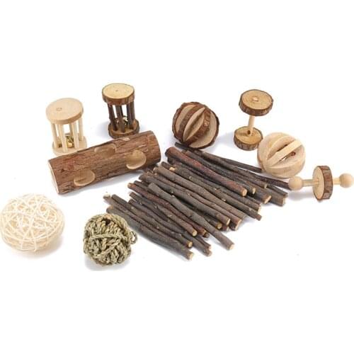 Hamsters Rabbits Birds Molar Toys Apple Branches Wooden Pets Toys Pet Products