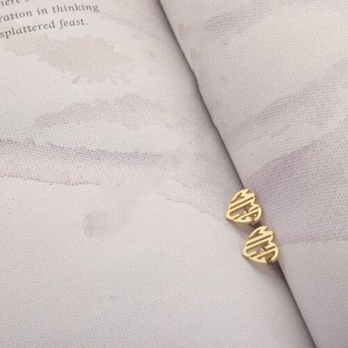 Personalized Heart Monogram Earrings For Women Girls Rose Gold Initials Letters Stud Earring Custom Jewelry Best Friend Gifts