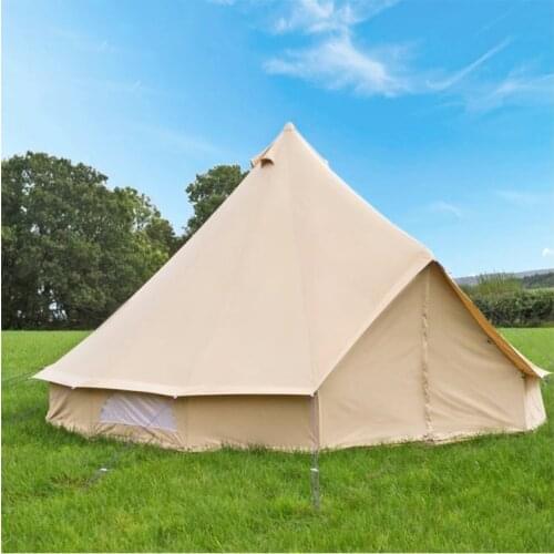 Indian Outdoor Diameter 4 Meters Camping Bell-shaped Campsite Flame Retardant Cotton Tent