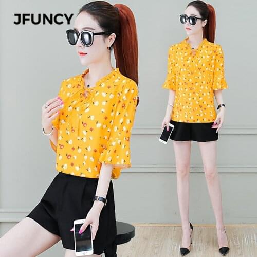 JFUNCY Womens Chiffon Blouses
