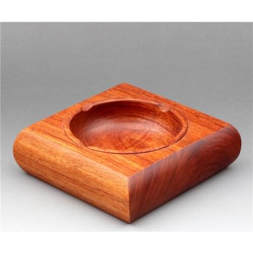 Creative new Chinese mahogany ashtray, Burma rosewood ashtray, solid wood home living room office decoration
