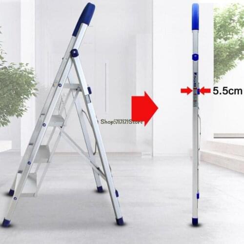 Household Ladder Aluminum Alloy Thickened Miter Ladder Indoor Multi-function Folding Ladder Five Step Ladder Anti Slip Lad