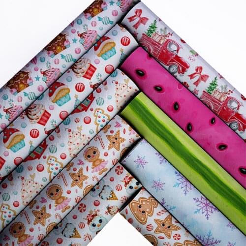 Feather Leather Sheets Synthetic Leather Printed Vinyl DIY Handbags Supplies Bows Making Material 22*30cm/A4 1mm L19126