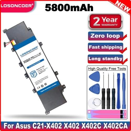 LOSONCOER 5800mAh C21-X402 Laptop Battery for ASUS C21-X402 S300 S400 S400C S400CA S400E X402 X402C X402CA