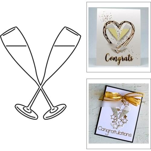 2021 New Happy Birthday Wine Glass Metal Cutting Dies For DIY Craft Making Greeting Card Album Paper Scrapbooking No Stamps Sets