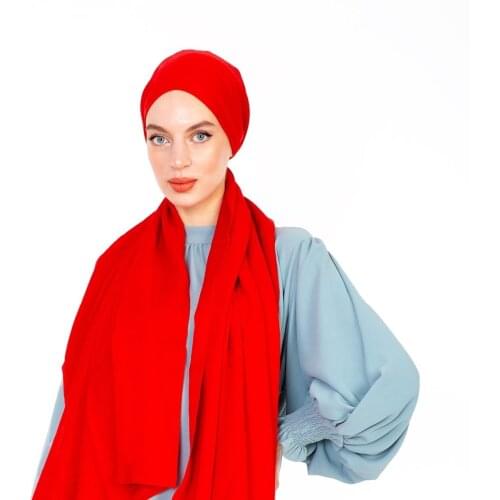Fashion 2021 Modal Cazz Shawl Jersey Hijab Scarf Long Muslim Shawl Plain Soft Turban Tie Head Wraps For Women Headband 75x95cm