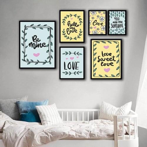 Peace olive branch sweet love Nordic Style Wall Art Canvas Print Painting Modern Living Room Decor Picture