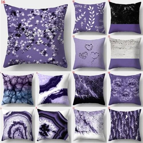 45*45cm Purple Geometric Pillow Covers Decorative Cushion Cover Throw Pillow Case for Home SofaDecoration Square Pillowcases