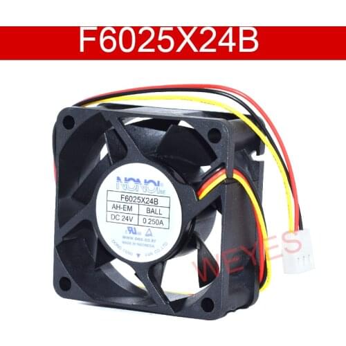 Original F6025X24B DC24V 0.250A 60mm * 60mm * 25mm Three Lines Cooling Fan