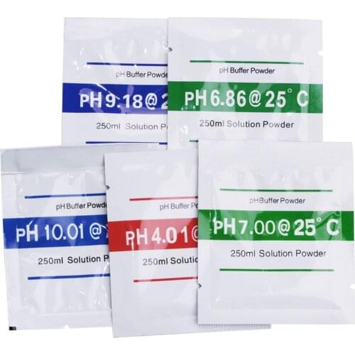 1sets/lot PH Buffer Powder Measure Calibration Solution ph4.00/ 6.86 /7.00/9.18/ 10.01 Calibration Point For PH Test Meter