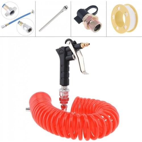 High Pressure Durable Lengthen Pneumatic Cleaning Dust Gun Set with 6M Flexible Telescopic Hose and Hand Air Valve