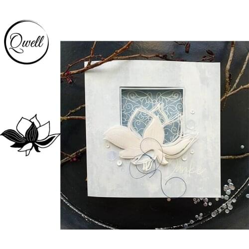 QWELL Flowers Lotus Petal Metal Cutting Dies Stencil For DIY Scrapbooking Crafts Paper Card Making Template 2020 New